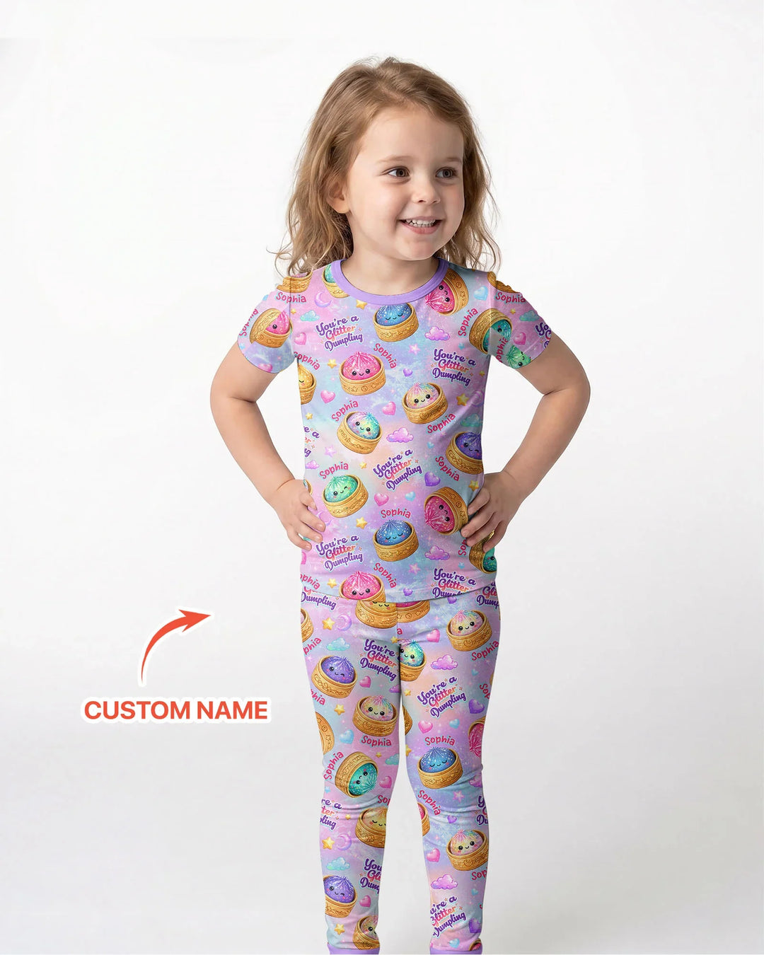 Conjunto de pijama de dos piezas de bambú de manga corta, plantilla personalizada