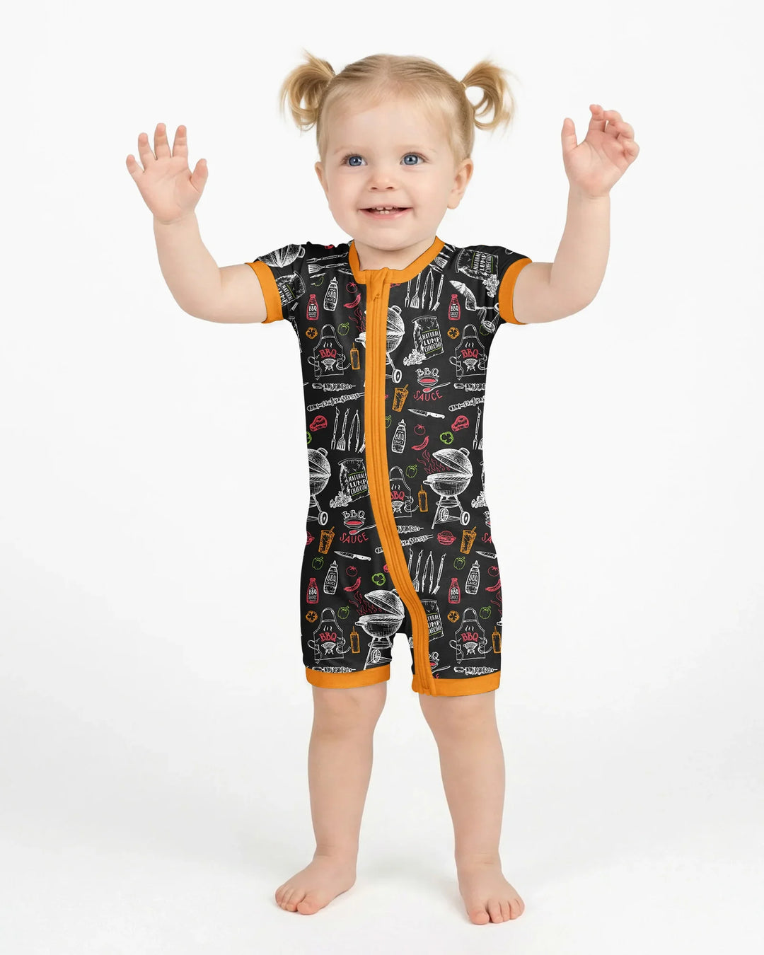Backyard BBQ Party Family Matching Bamboo Shorty Zippy