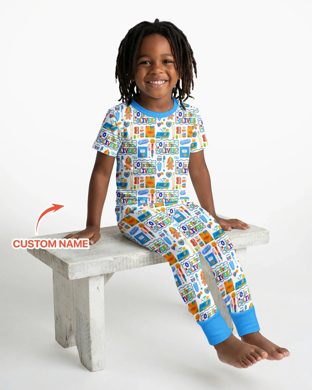 Custom Name Classroom Cuties Bamboo Two Piece Short Sleeve Pajama Set