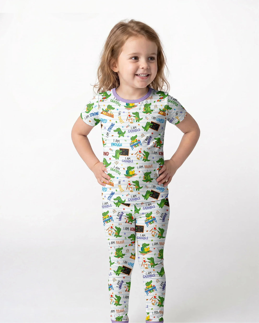 Brave Gator Days Bamboo Two Piece Short Sleeve Pajama Set