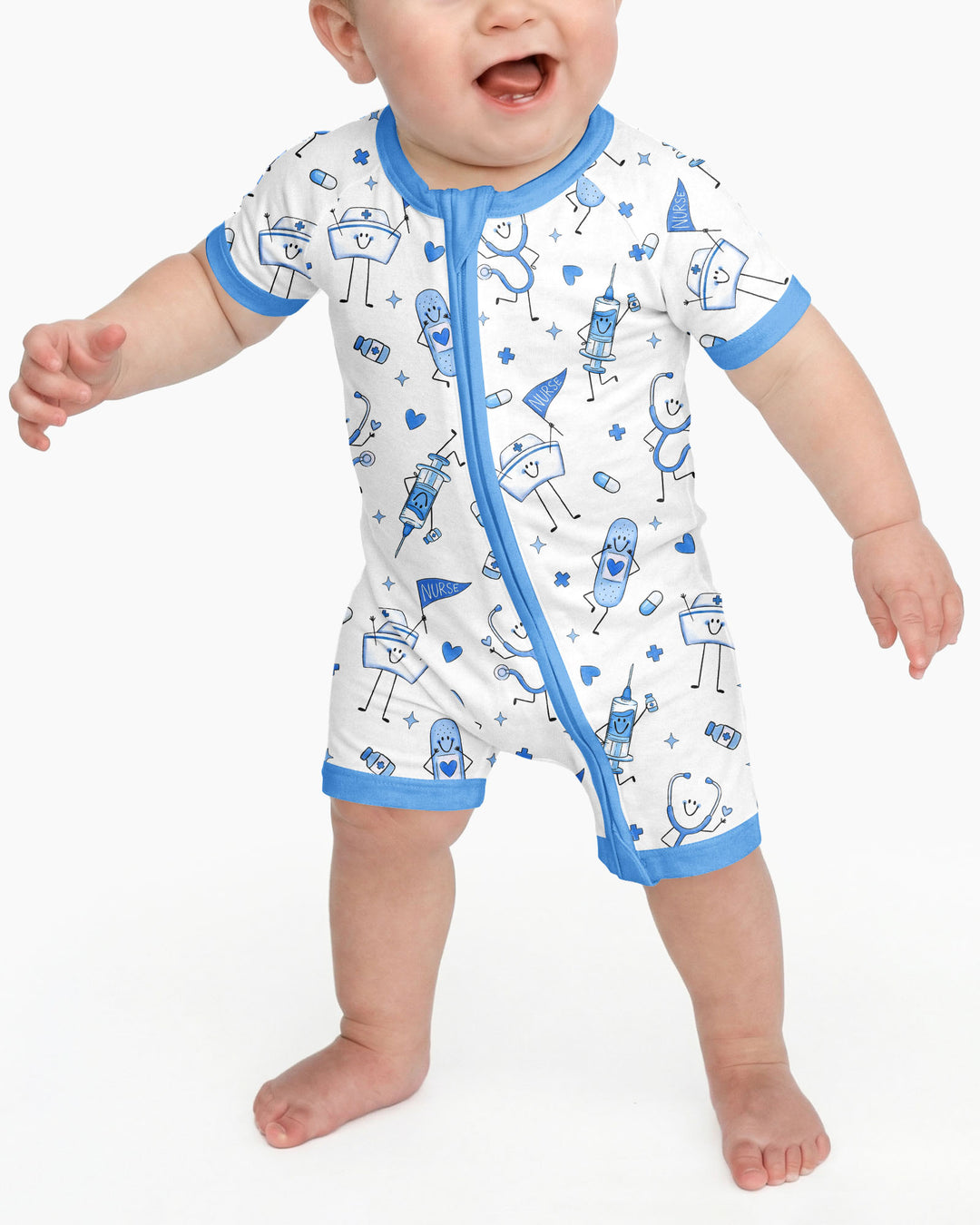 Cute Nurse Crew Bamboo Shorty Zippy