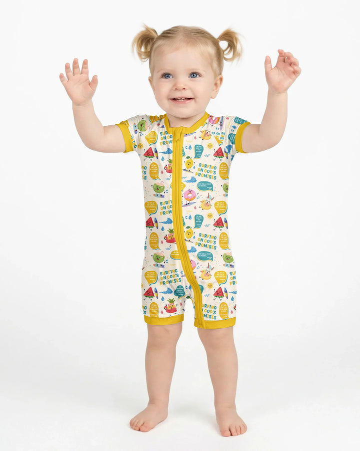 Summer Fruits Surfing On God's Promises Bamboo Shorty Zippy