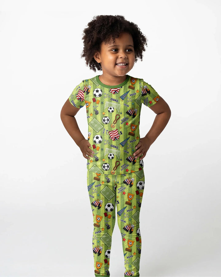 Conjunto de pijama de dos piezas de manga corta de bambú