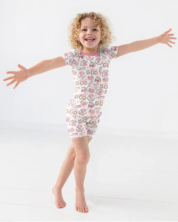 Put On The Full Armor Of God Bamboo Two Piece Short Sleeve Shorts Pajama Set