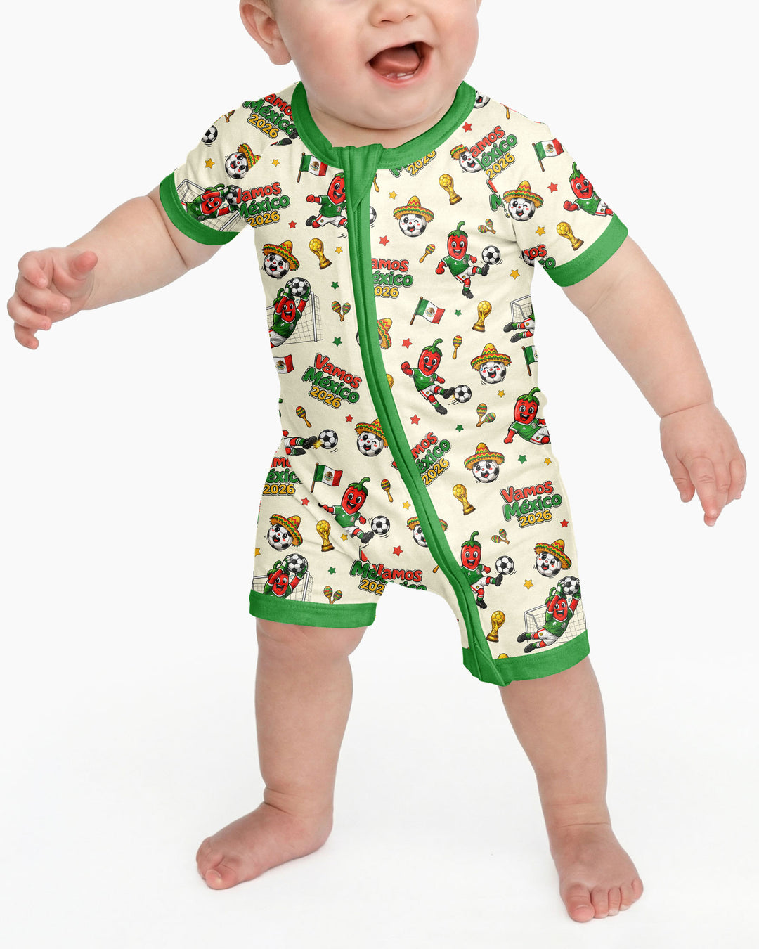 Cartoon World Soccer Vamos Mexico Family Matching Bamboo Shorty Zippy