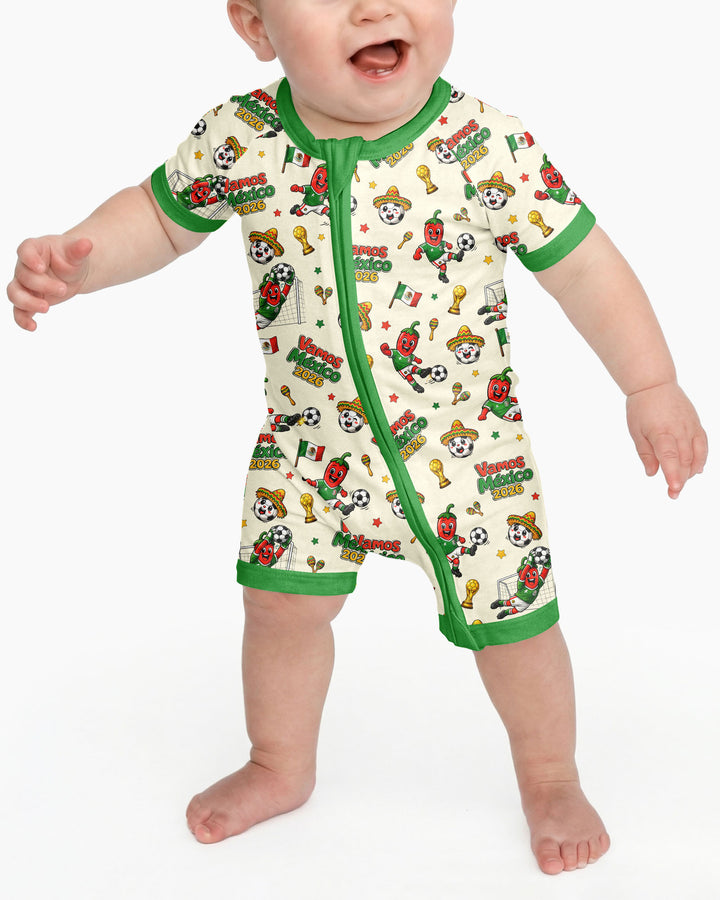 Cartoon World Soccer Vamos Mexico Family Matching Bamboo Shorty Zippy