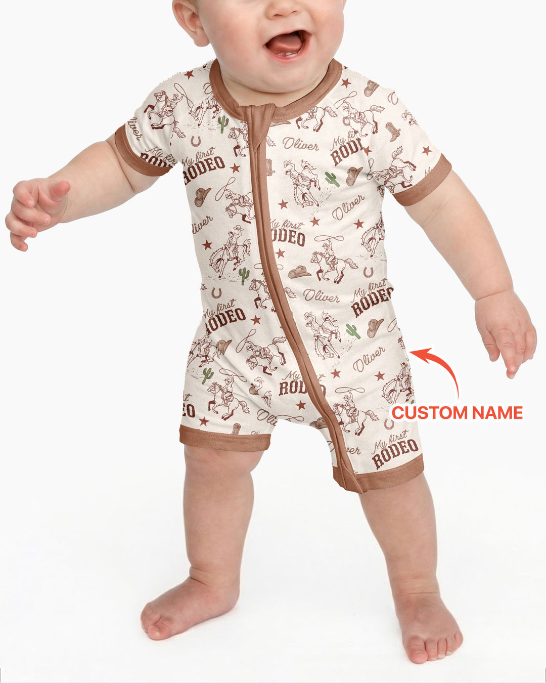 Plantilla PERSONALIZADA de Bambú Pijama Corto con Cremallera