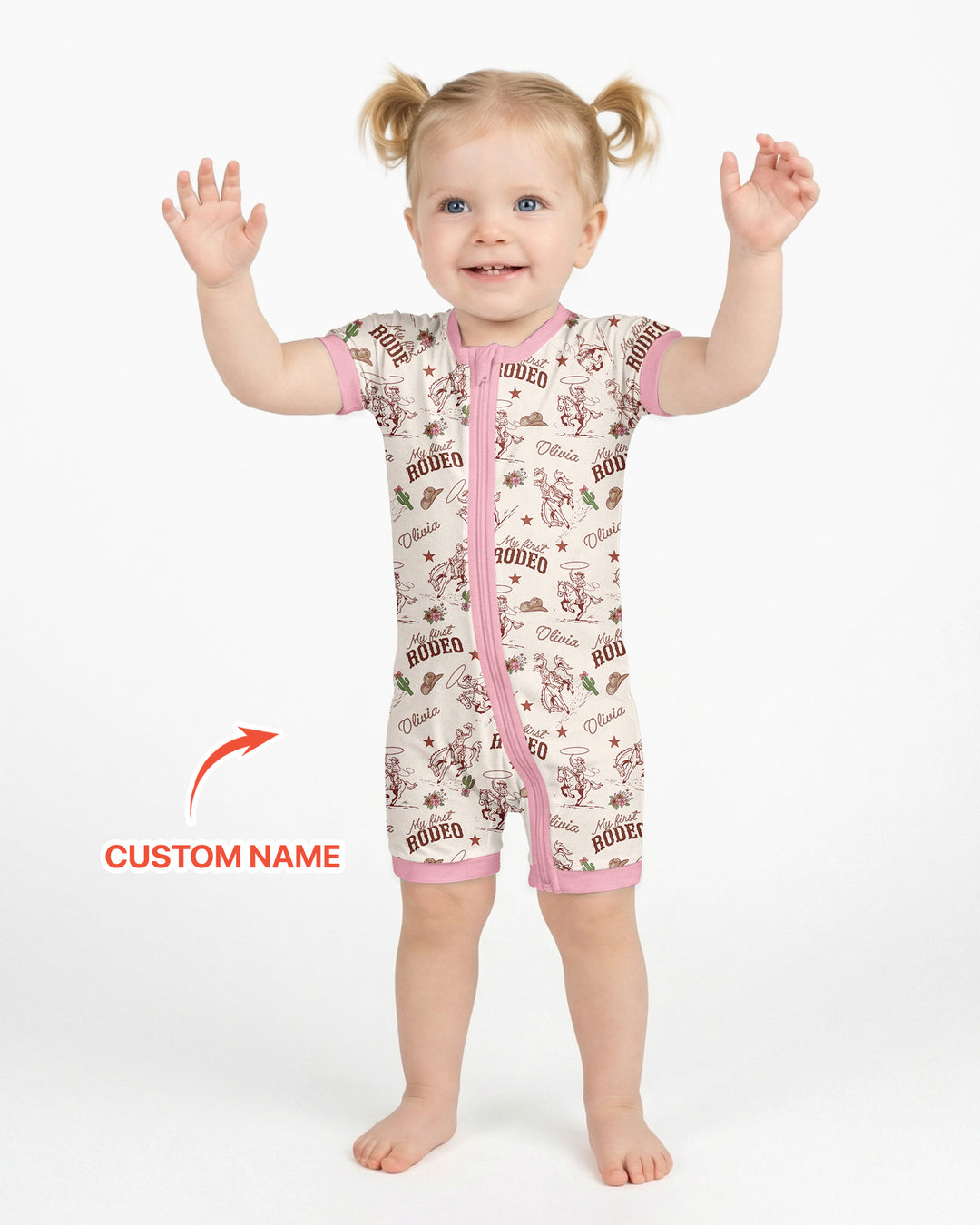 Plantilla PERSONALIZADA de Bambú Pijama Corto con Cremallera