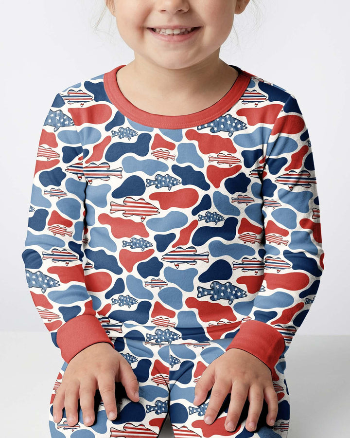 Zweiteiliges Langarm-Pyjama-Set mit Sommerfrüchten