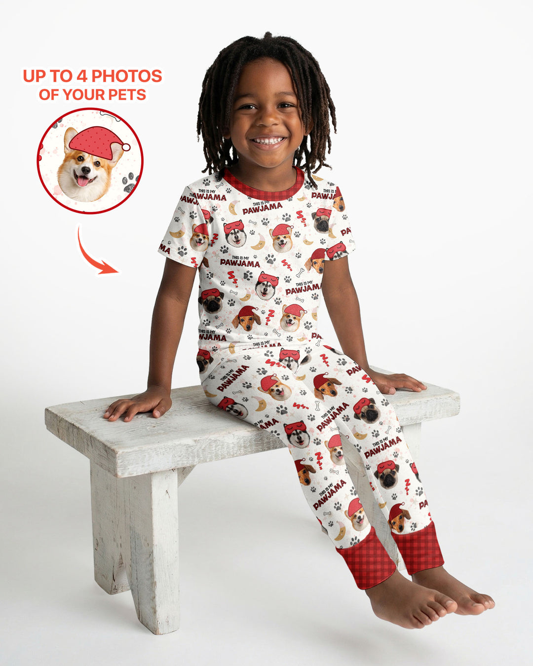 Custom Pet Photo This Is My Pawjama Bamboo Two Piece Short Sleeve Pajama Set
