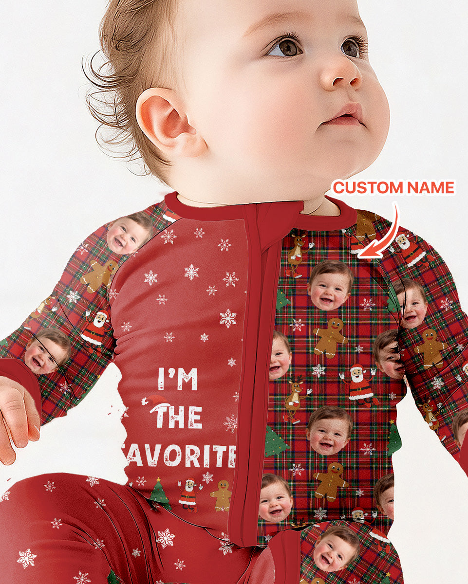 I'm The Favorite Christmas Funny Brother Sister Matching Bamboo Convertible Zippy
