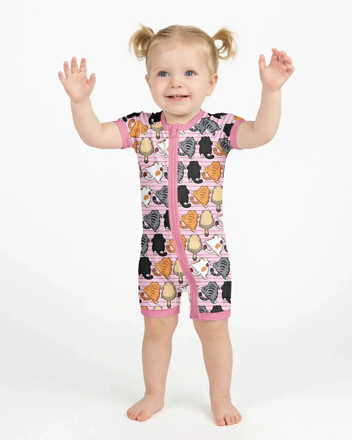 Funny Cat Butts Club Family Matching Bamboo Shorty Zippy