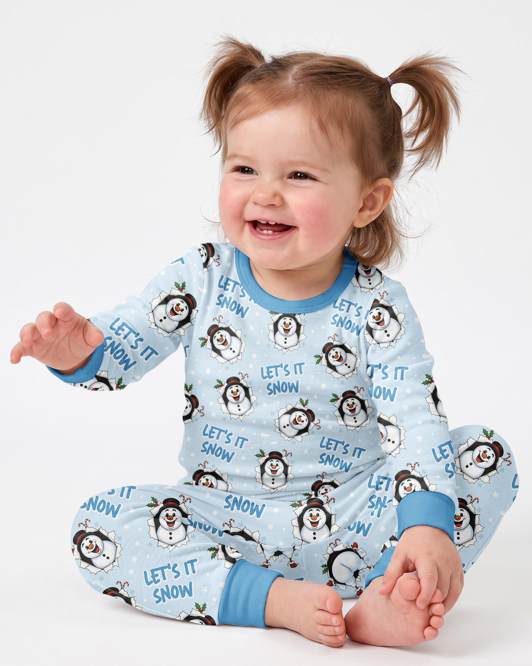 Funny Snowman Bamboo Two Piece Long Sleeve Pajama Set