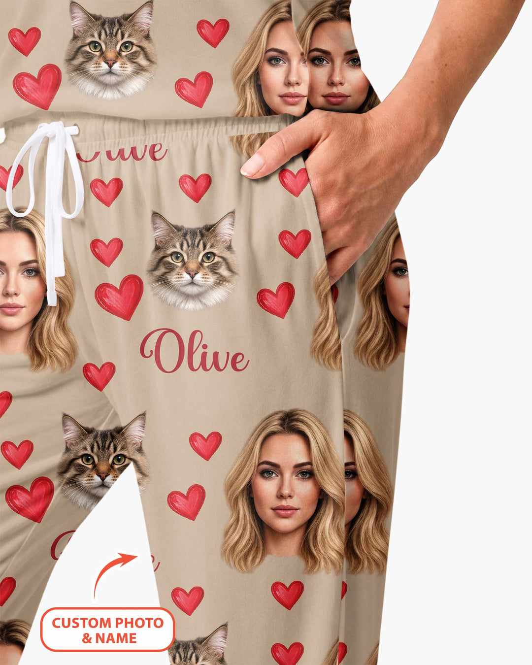 Custom Face Family Matching Bamboo Women Pajama Set