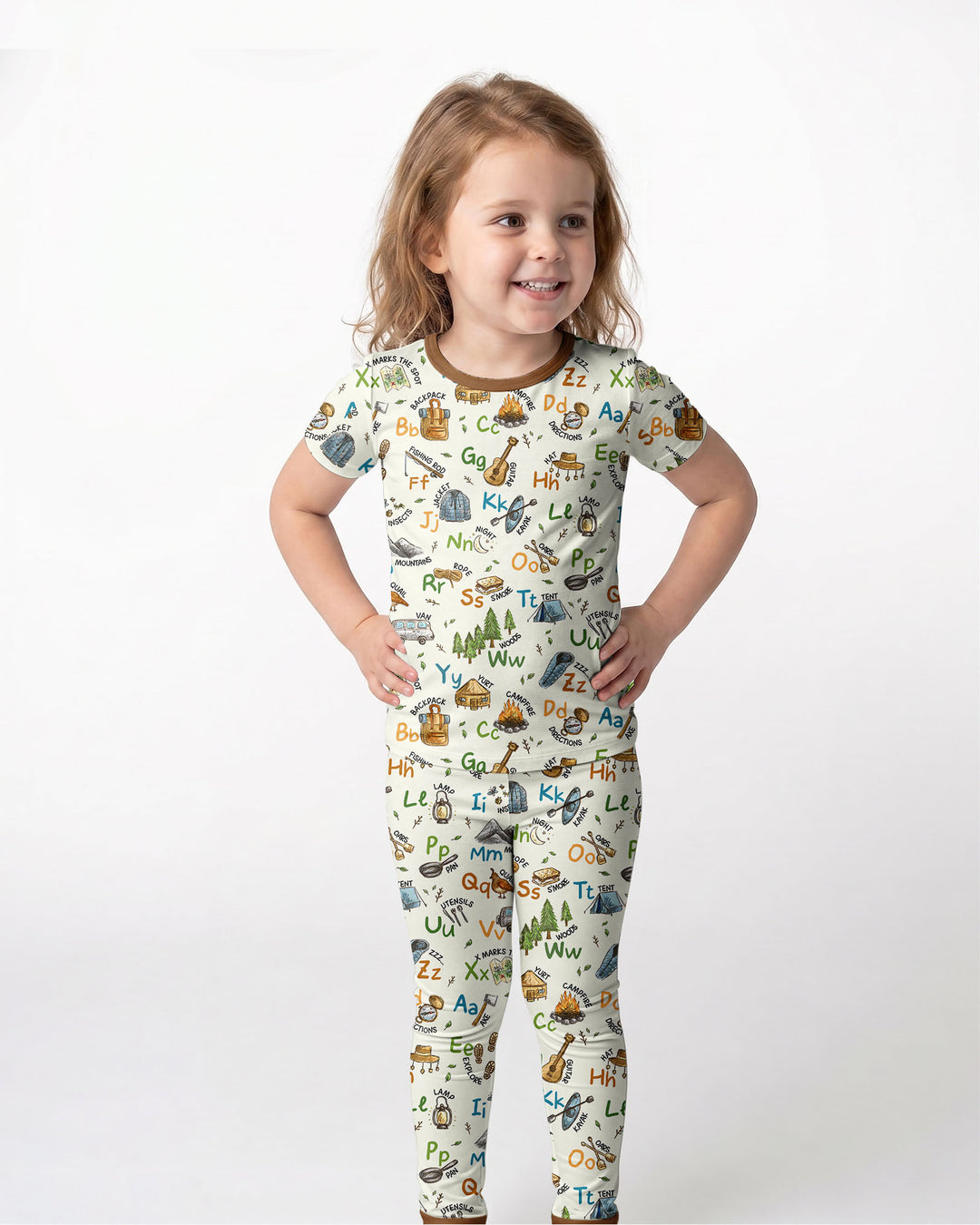 Conjunto de pijama de dos piezas de manga corta de bambú
