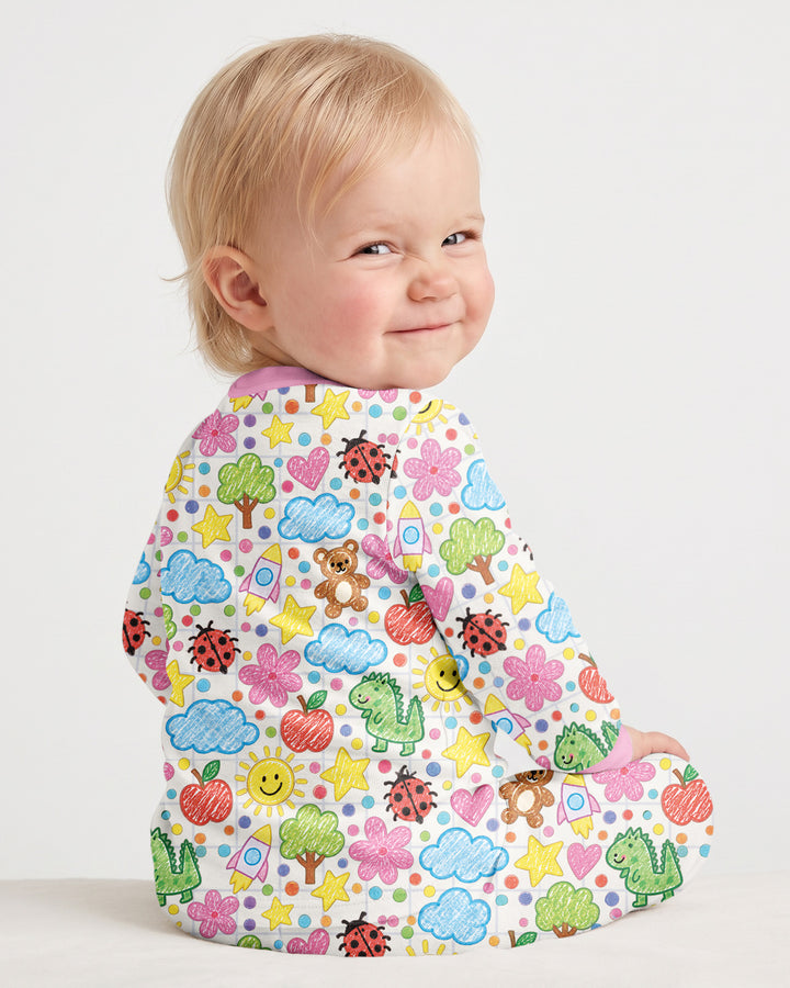 Baby Cute Draw Bamboo Two Piece Long Sleeve Pajama Set