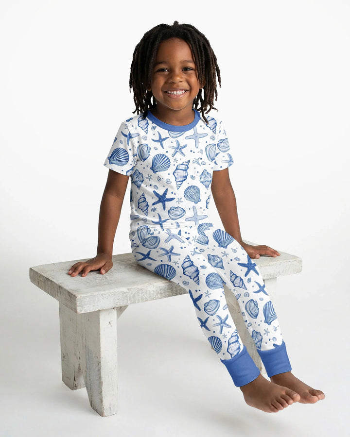 Coastal Charm Family Matching Bamboo Two Piece Short Sleeve Pajama Set