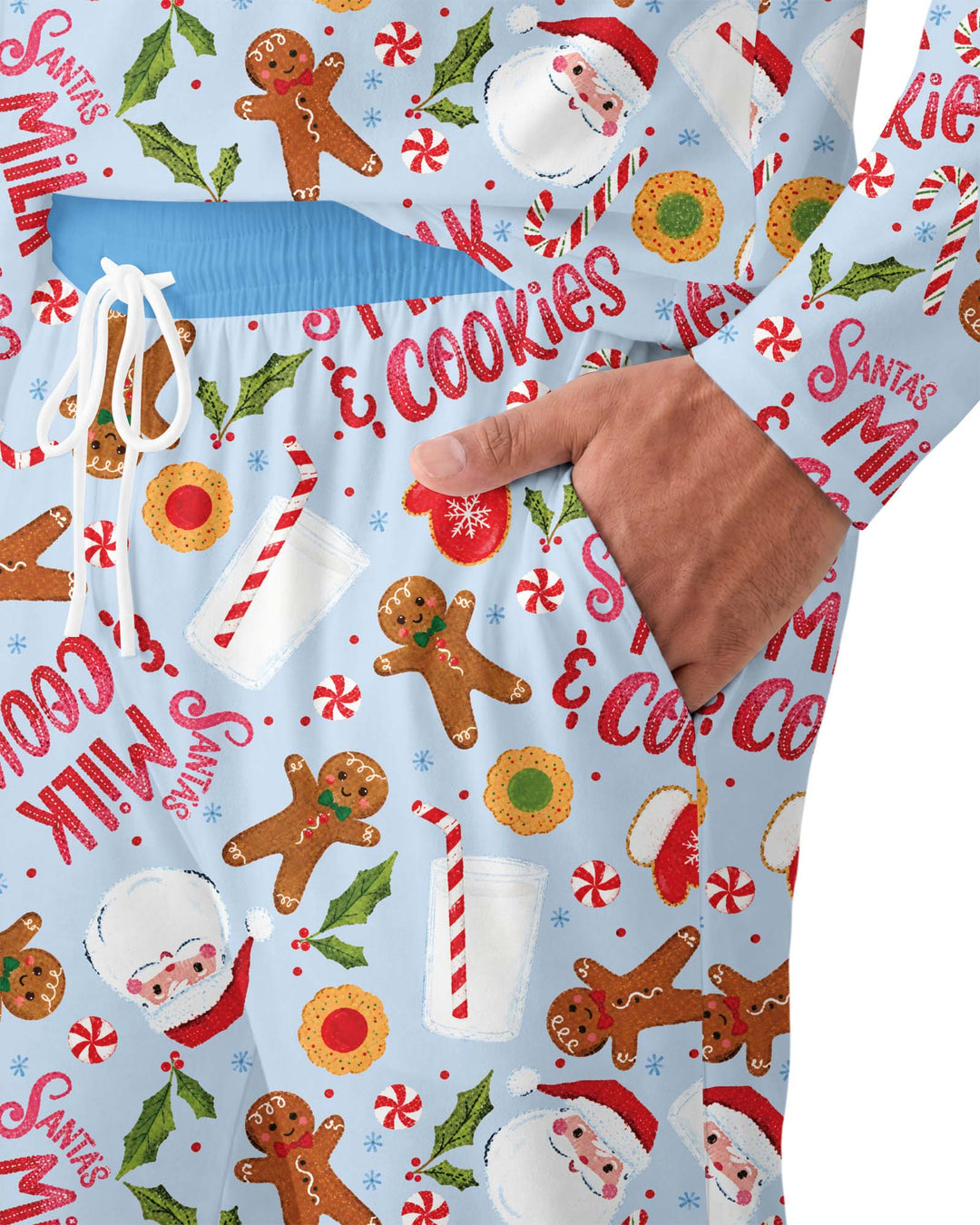 Santas, Milk and Cookies Bamboo Men's Pajama Set