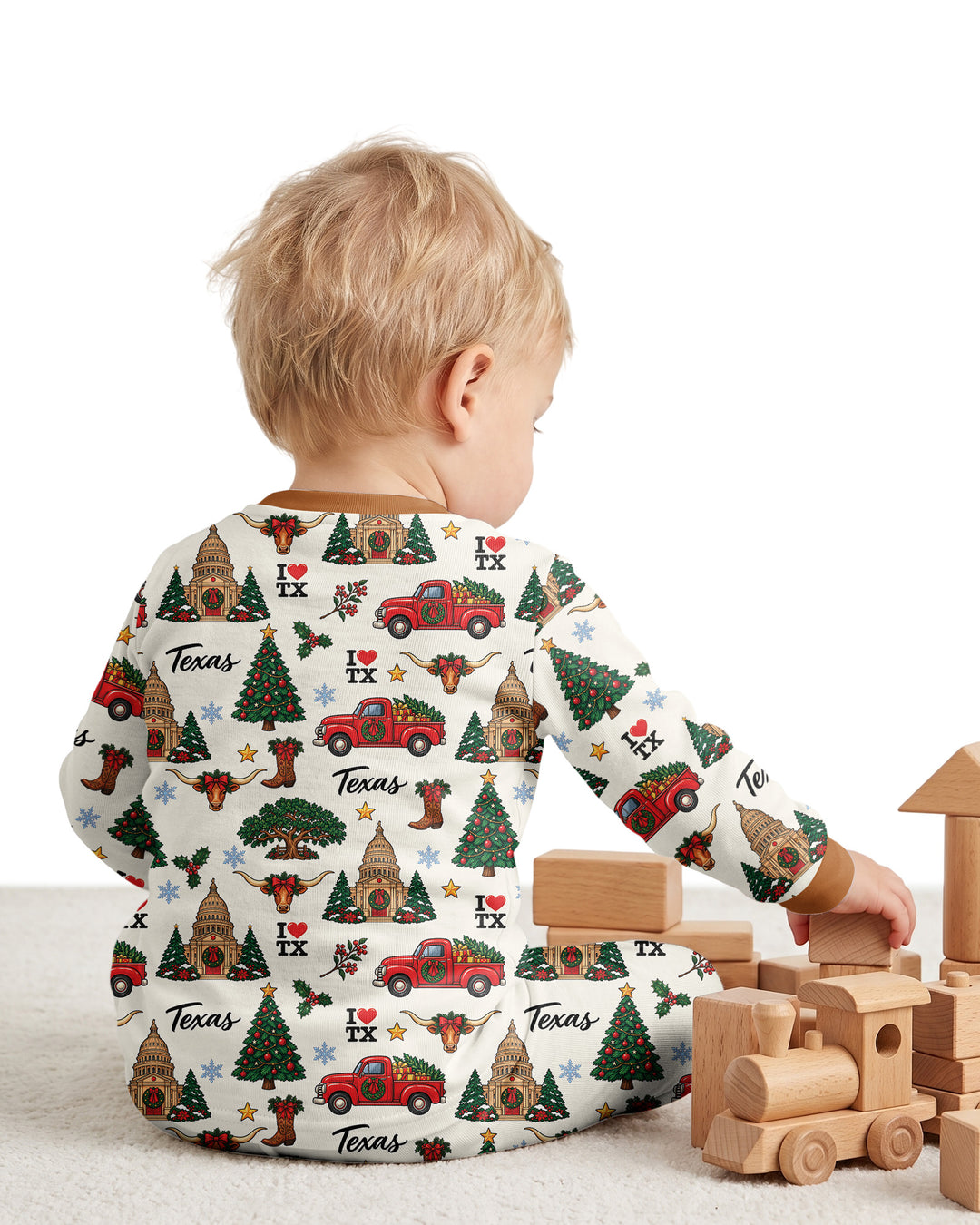 Christmas In Texas Bamboo Two Piece Long Sleeve Pajama Set