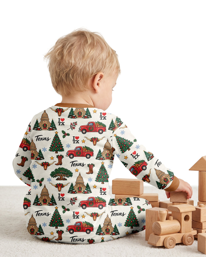 Christmas In Texas Bamboo Two Piece Long Sleeve Pajama Set
