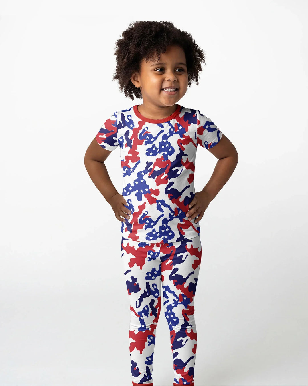 Patriot Camo Daddy & Me Matching Bamboo Two Piece Short Sleeve Pajama Set