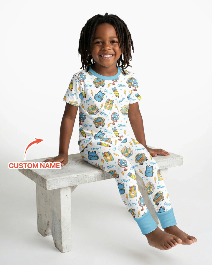 Zweiteiliges, kurzärmliges Pyjama-Set mit Marienkäfern