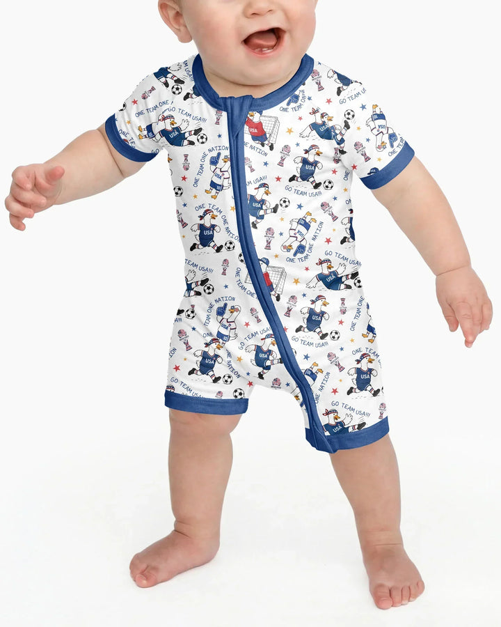 USA Soccer Goose Family Matching Bamboo Shorty Zippy