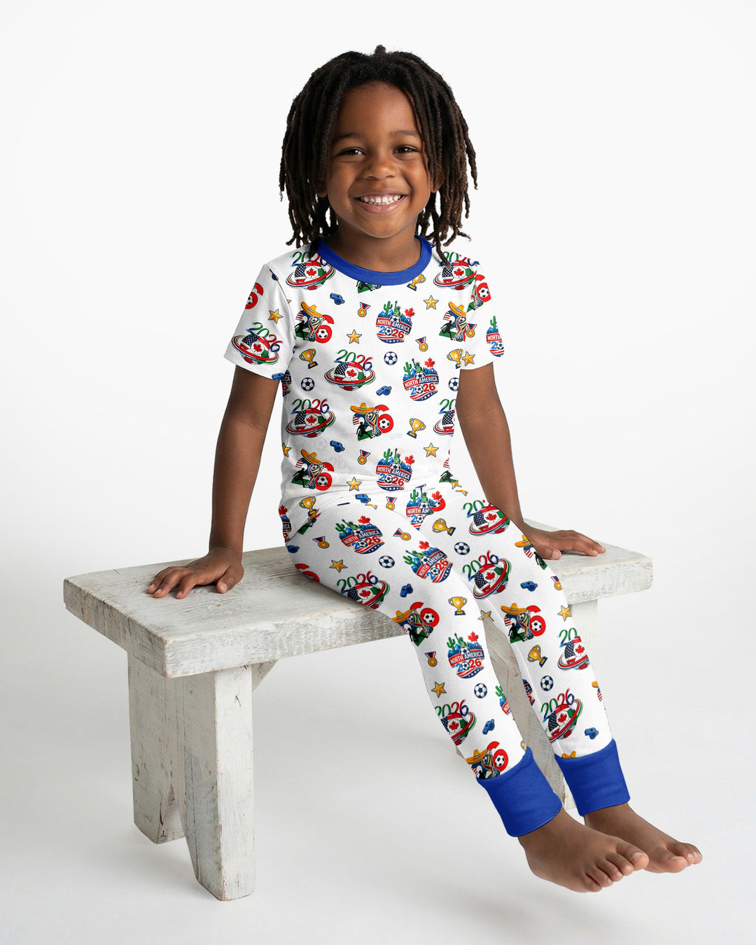 Conjunto de pijama de dos piezas de manga corta de bambú