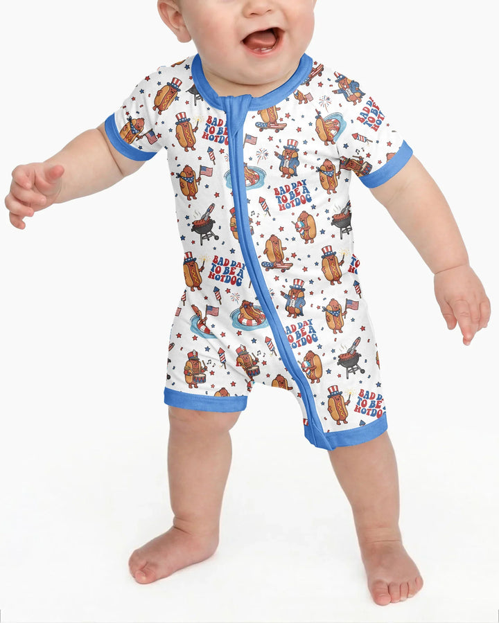 Hot Dog Patriotic Bamboo Shorty Zippy