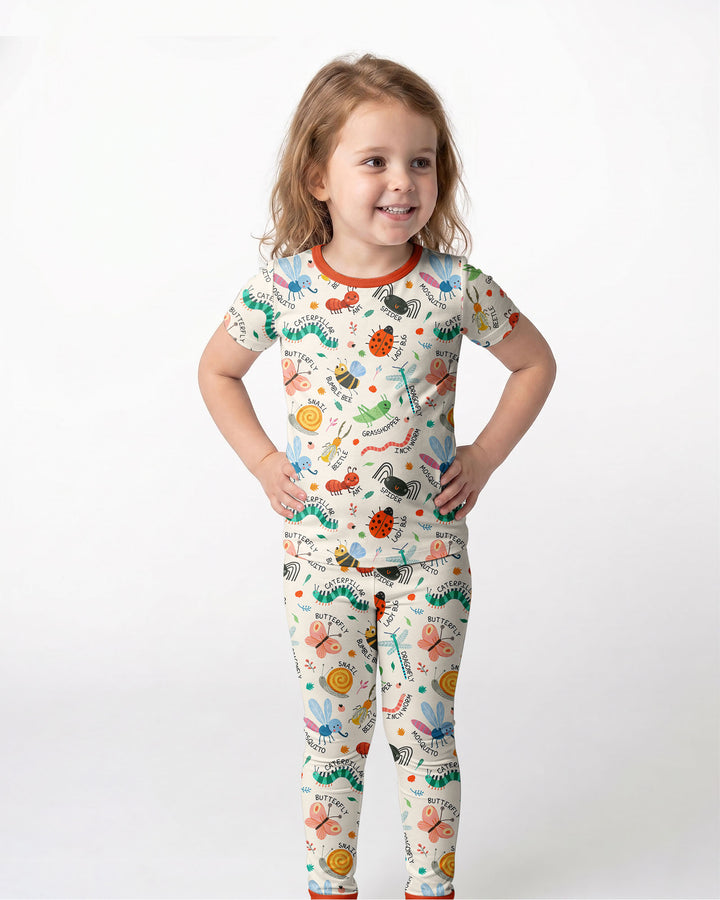 Zweiteiliges, kurzärmliges Pyjama-Set mit Marienkäfern