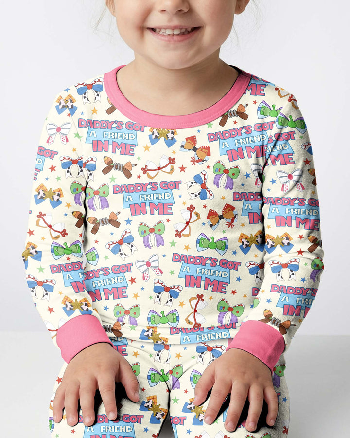 Zweiteiliges Langarm-Pyjama-Set mit Sommerfrüchten