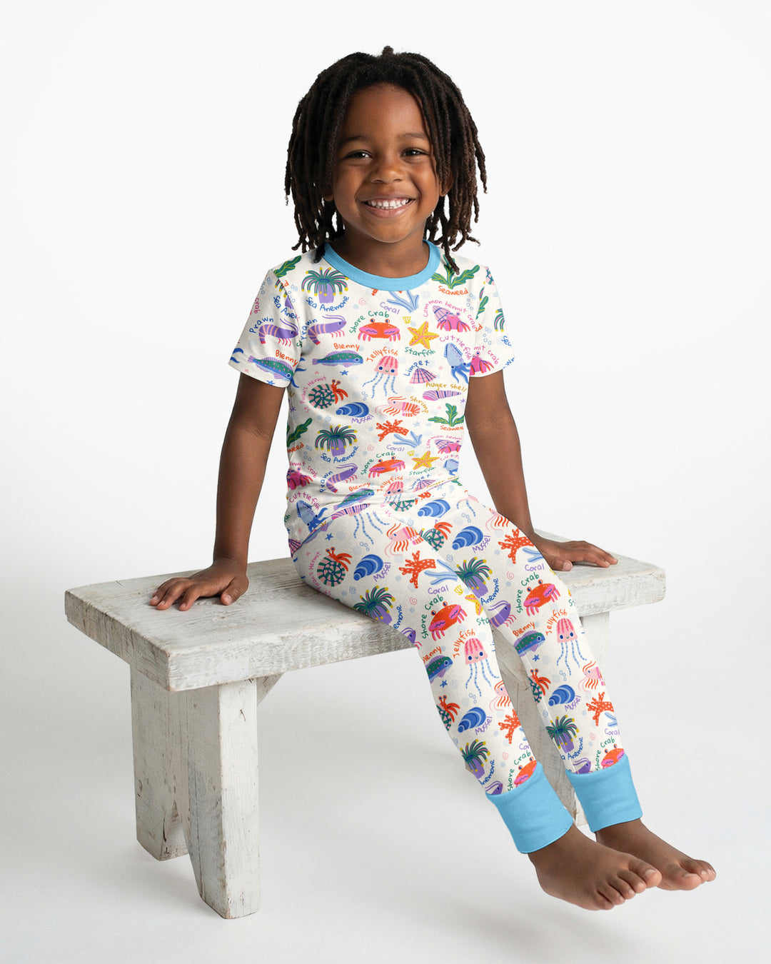 Tide Pool Pals Bamboo Two Piece Short Sleeve Pajama Set