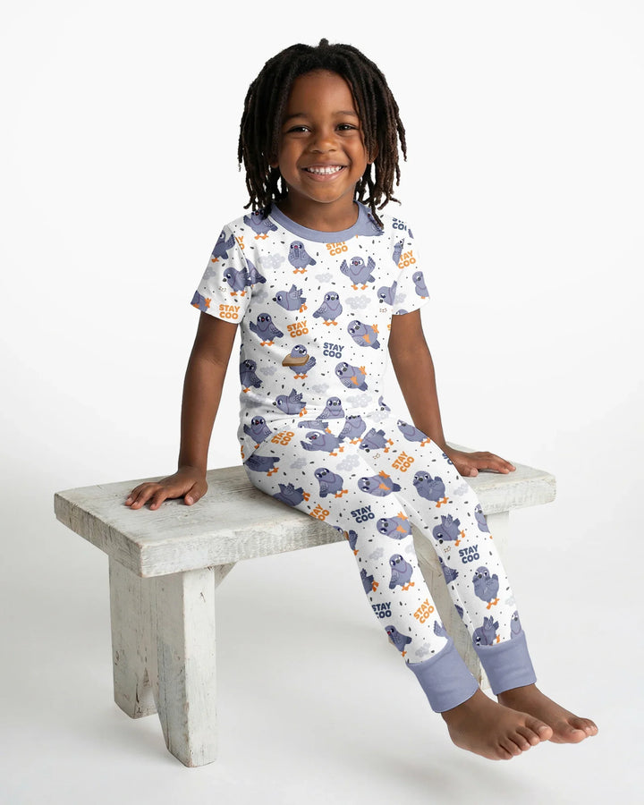 Pigeon Stay Coo Bamboo Two Piece Short Sleeve Pajama Set