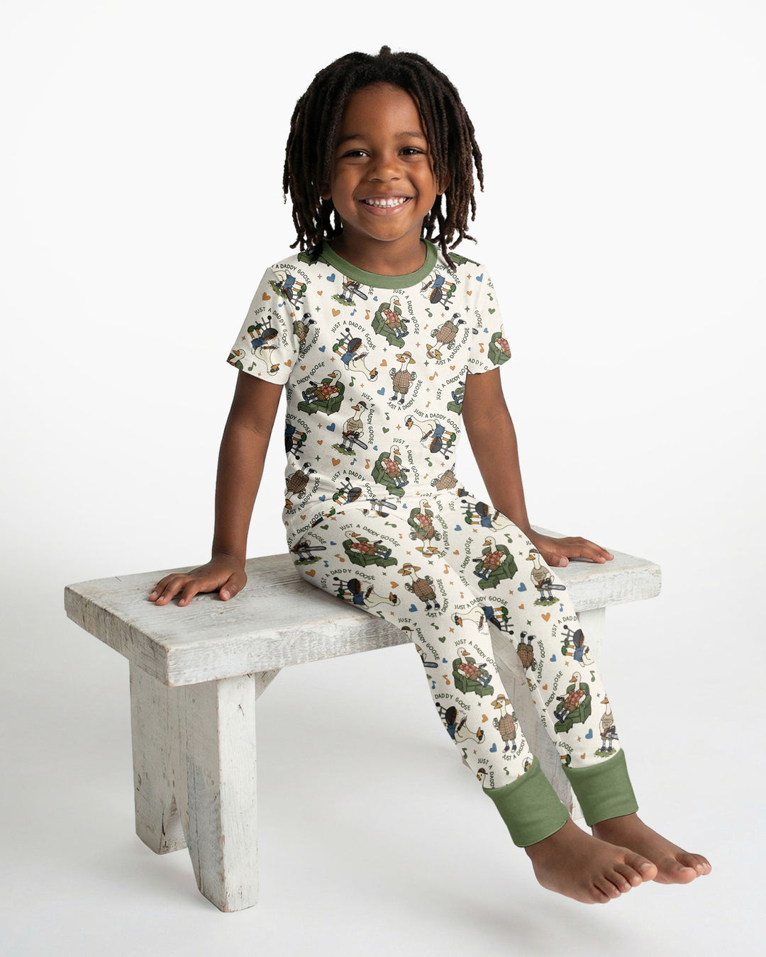 Just A Daddy Goose Family Matching Bamboo Two Piece Short Sleeve Pajama Set