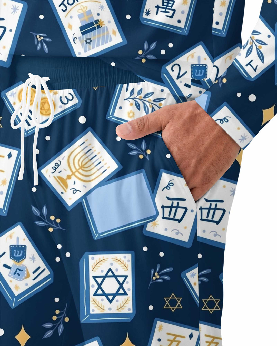 Mahjong Tov Hanukkah Family Matching Bamboo Men's Pajama Set