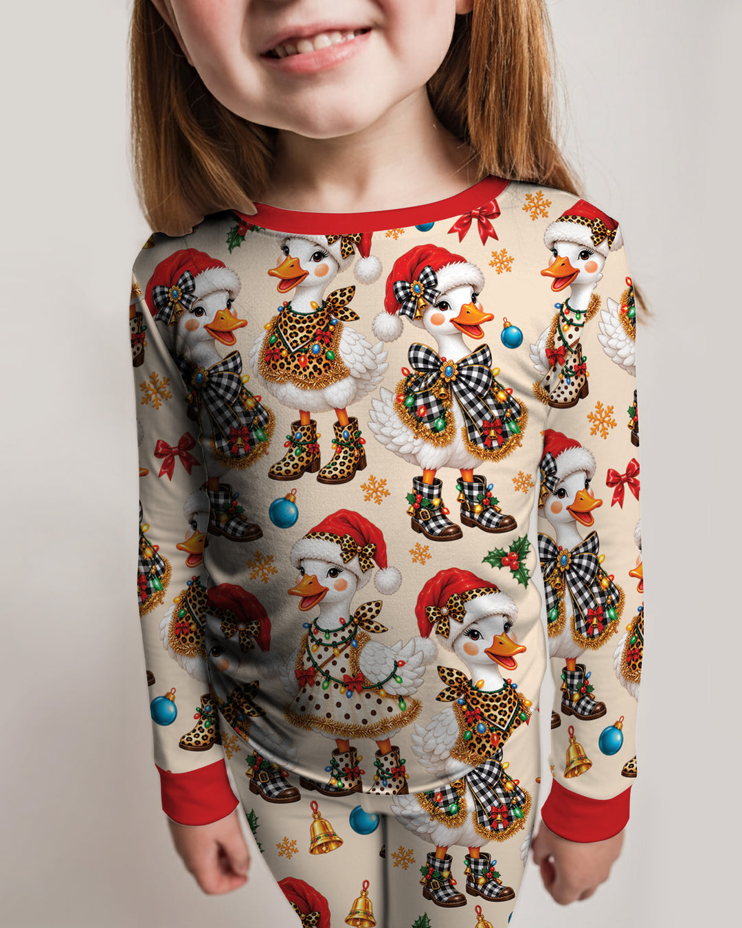 Holly Jolly Cowgirl Ducks Bamboo Two Piece Long Sleeve Pajama Set