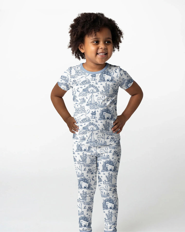 Conjunto de pijama de dos piezas de manga corta de bambú