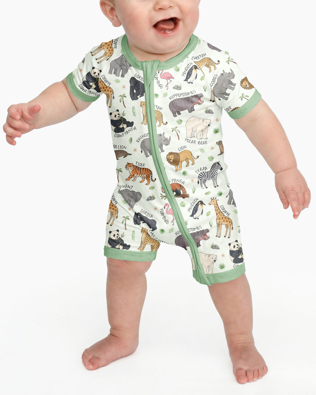 Safari Animals Bamboo Shorty Zippy