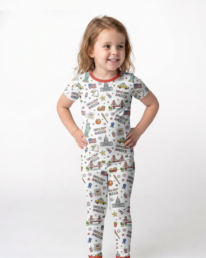 America 250 Celebration Bamboo Two Piece Short Sleeve Pajama Set