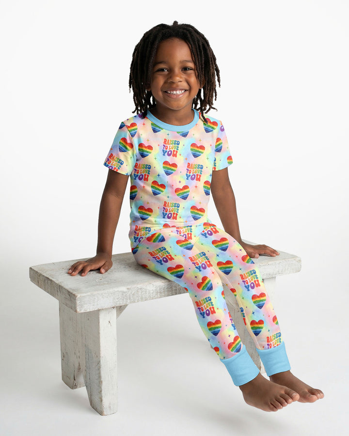 Raised To Love You Bamboo Two Piece Short Sleeve Pajama Set