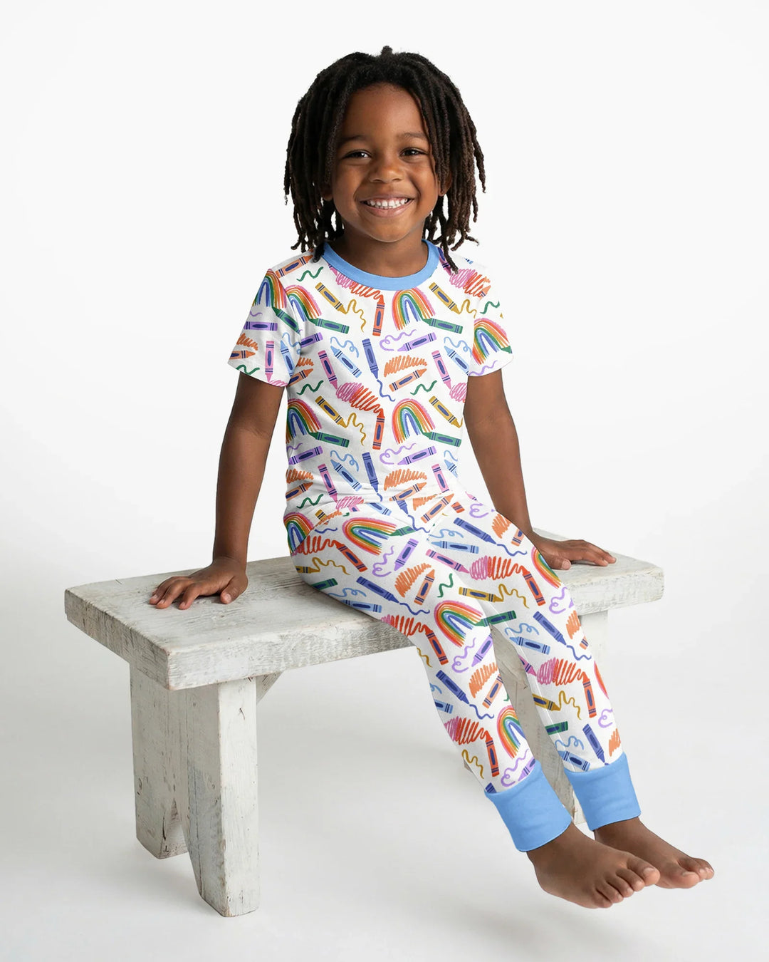 Crayon Chaos Bamboo Two Piece Short Sleeve Pajama Set