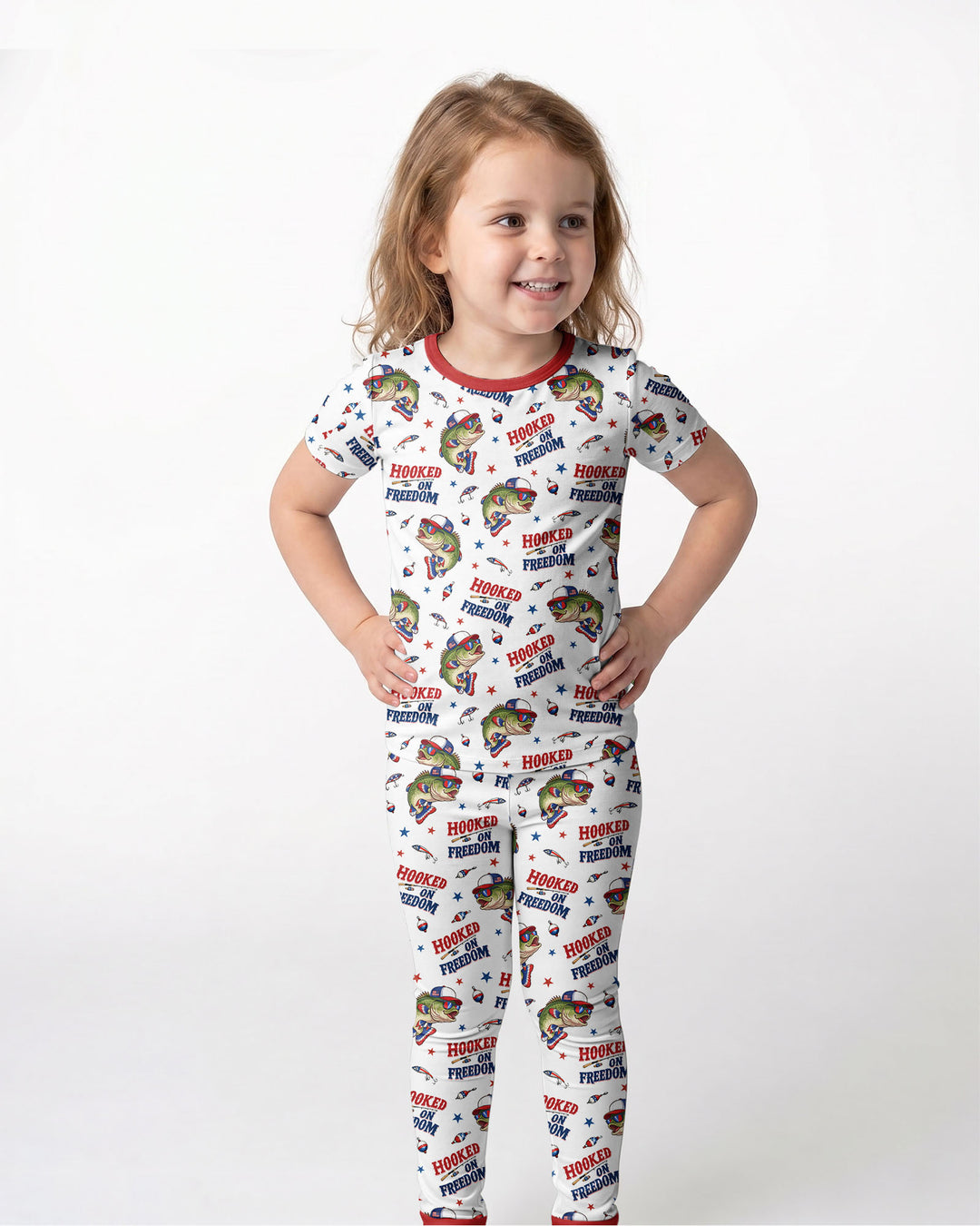 Hooked On Freedom Bamboo Two Piece Short Sleeve Pajama Set