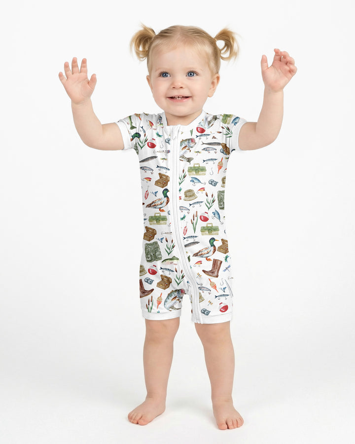 Daddy's Fishing Buddy Daddy& Me Matching Bamboo Shorty Zippy