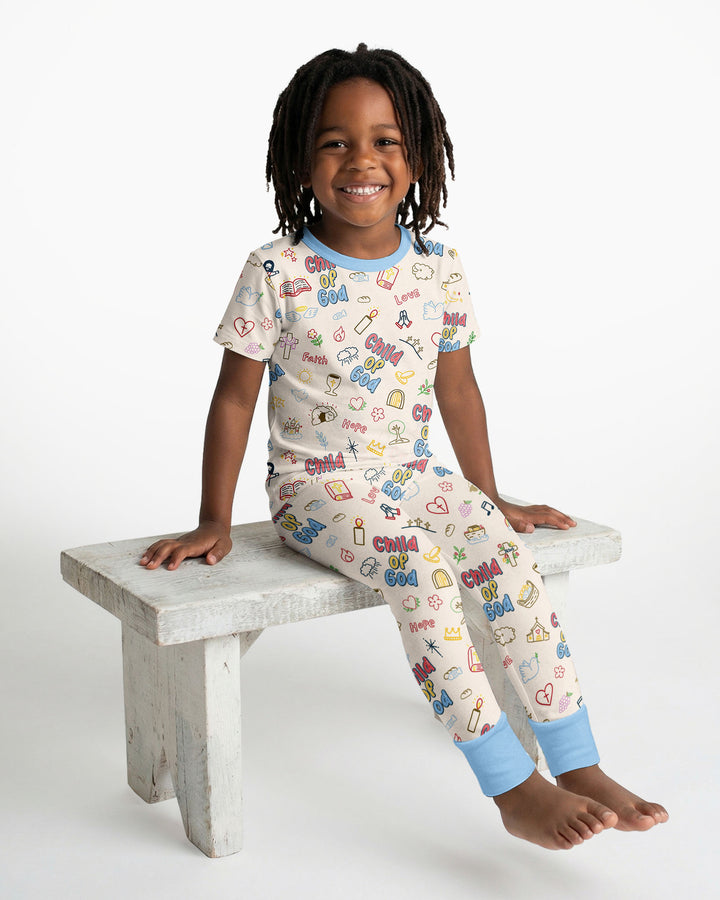 Zweiteiliges, kurzärmliges Pyjama-Set mit Marienkäfern