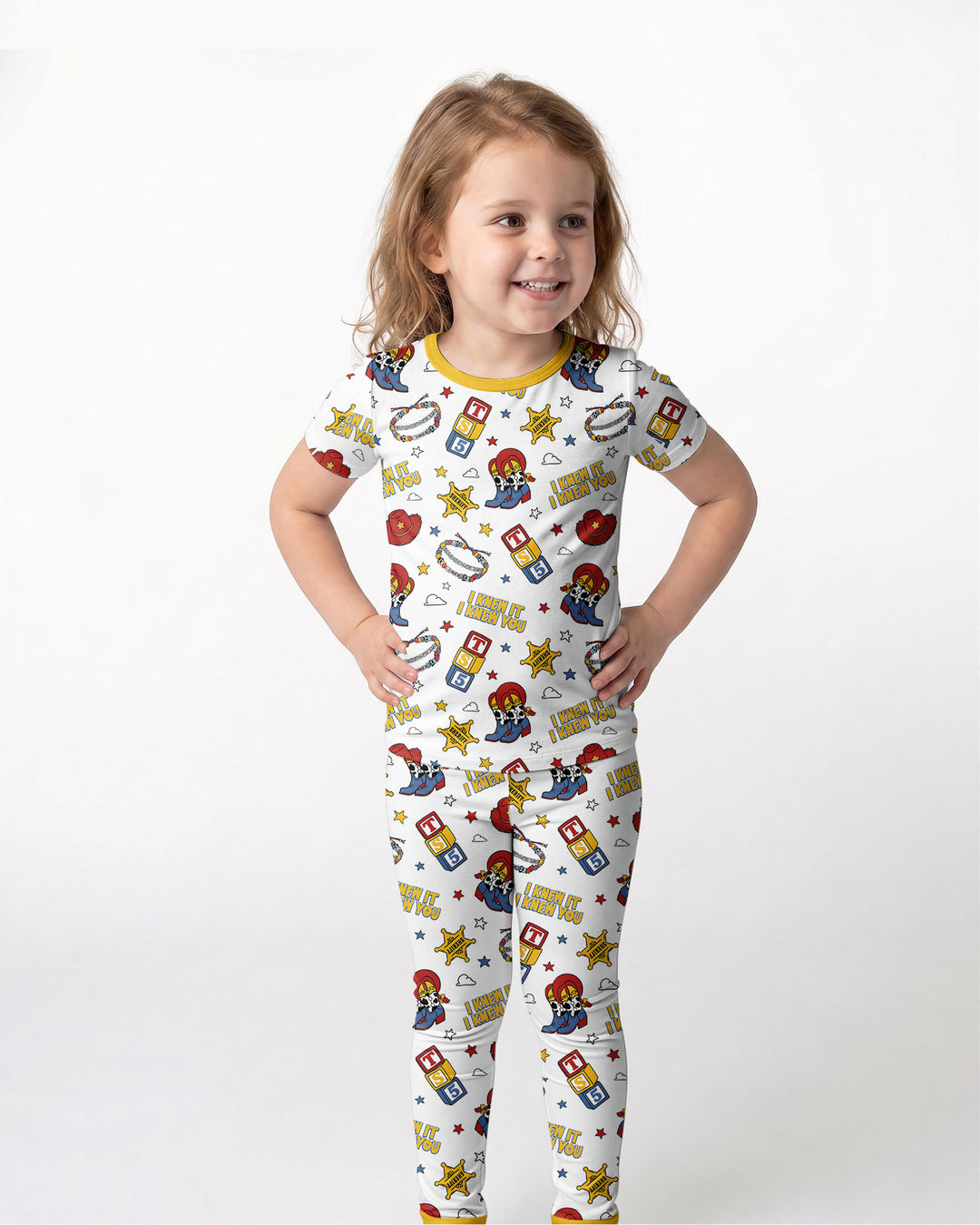 Little Cowgirl Bamboo Two Piece Short Sleeve Pajama Set