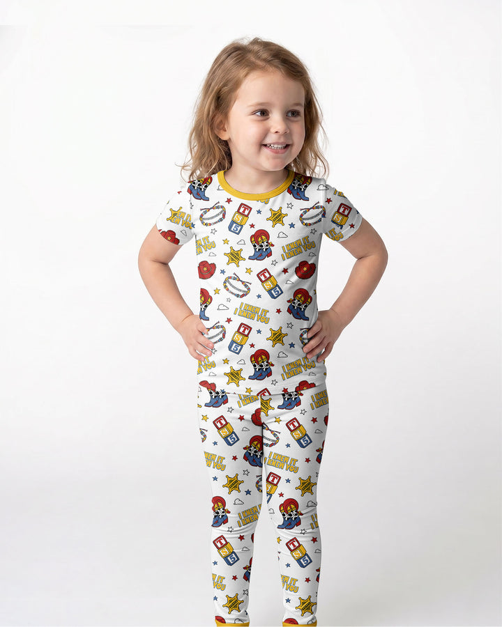 Little Cowgirl Bamboo Two Piece Short Sleeve Pajama Set