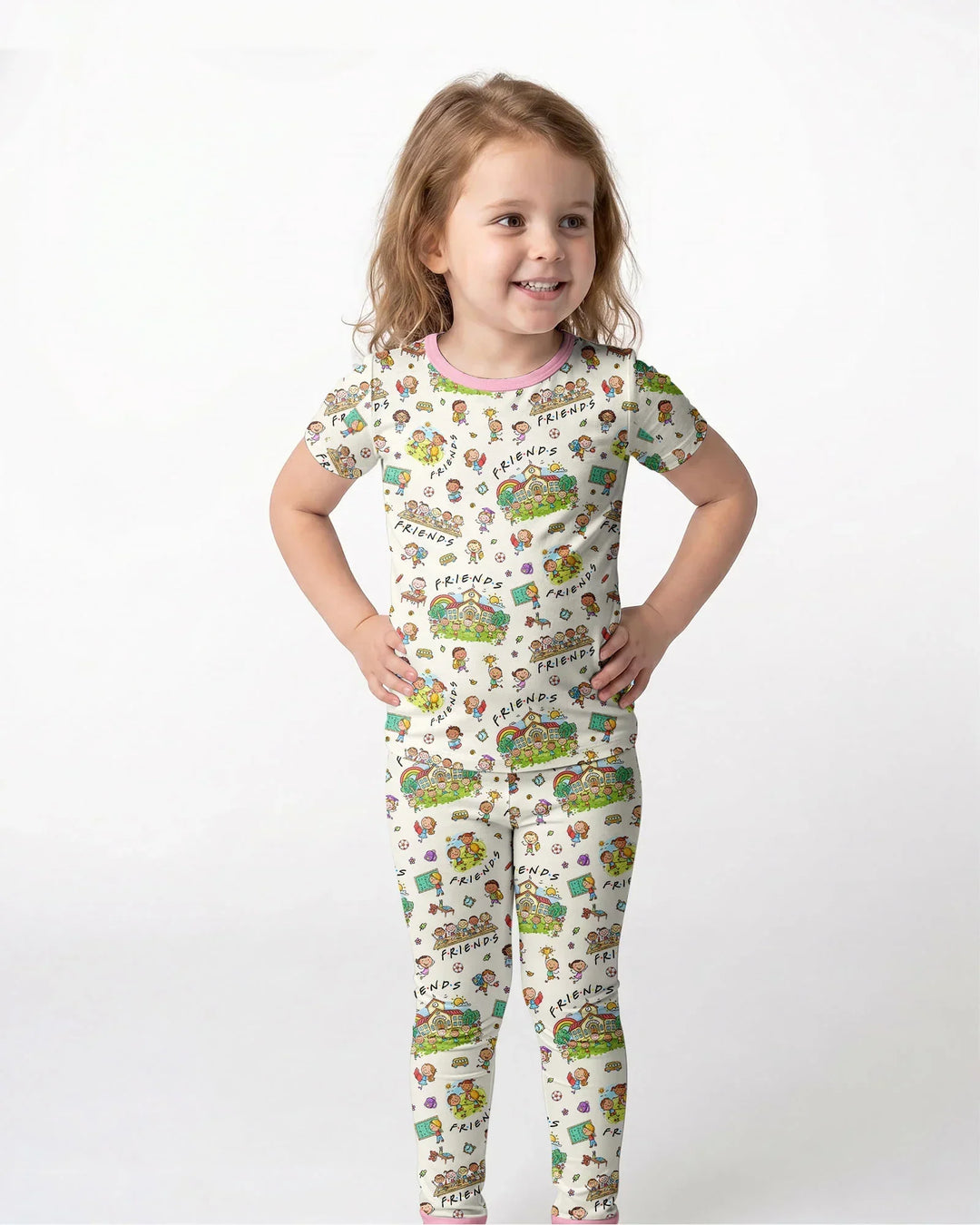 School Friends Forever Bamboo Two Piece Short Sleeve Pajama Set