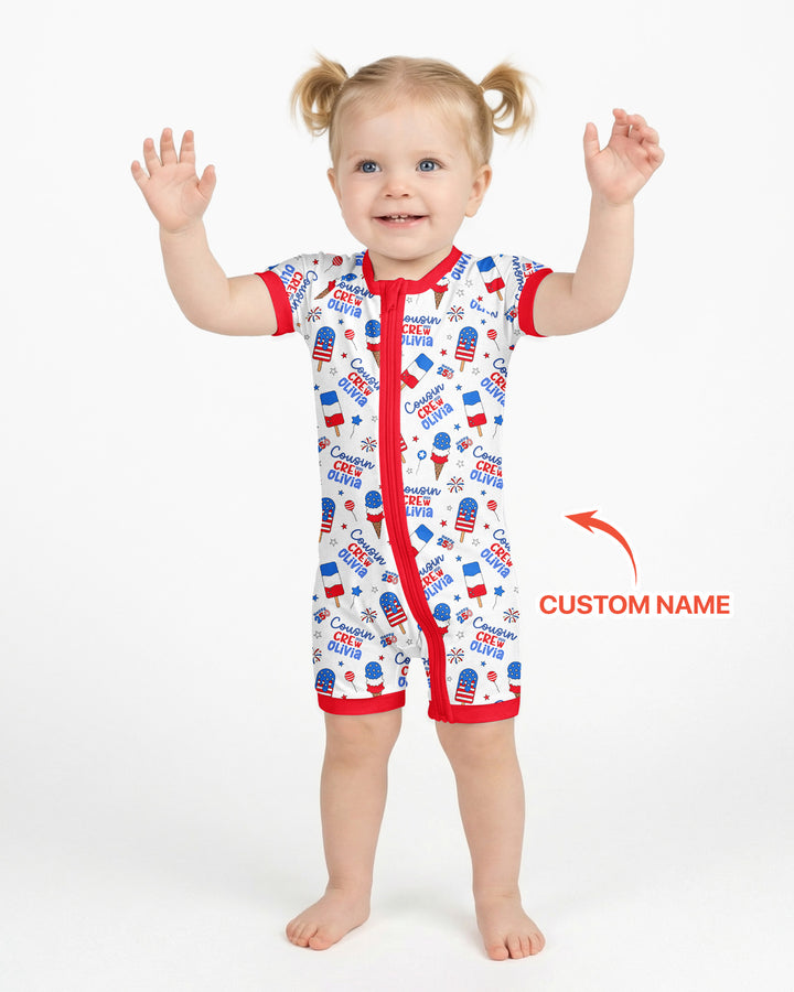Plantilla PERSONALIZADA de Bambú Pijama Corto con Cremallera
