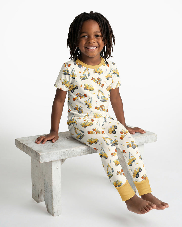 Custom Construction Matching Sibling Bamboo Two Piece Short Sleeve Pajama Set