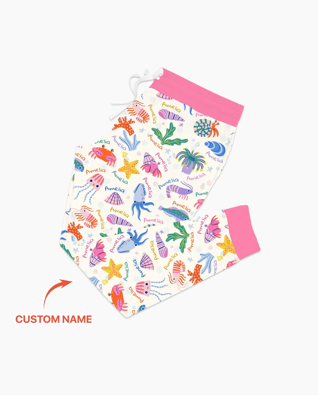 Tide Pool Pals Custom Name Bamboo Women Pajama Set